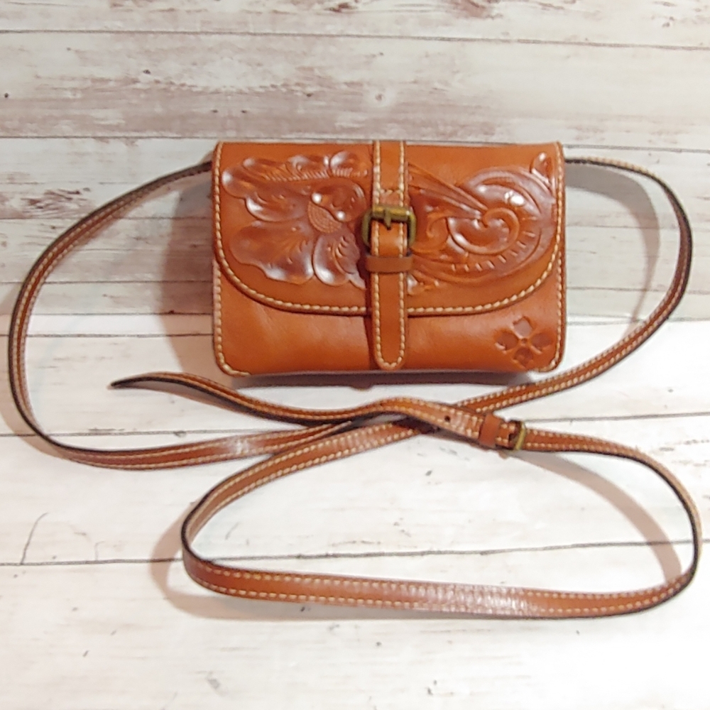 Patricia Nash Torri tooled leather cross body bag